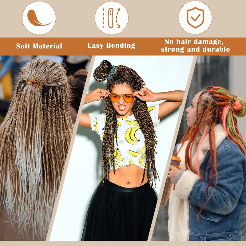 Hanaive 2 Pcs Spiral Lock Hair Tie Dreadlock Accessories, Aluminum