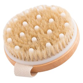 Healvian Bristle Bath Brush Wooden Body Exfoliator Massage Bathing Brush Scalp Hair Exfoliating Scrub for Bathroom Scrubber
