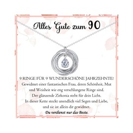 PDTU Birthday Gift for Women 30-90, Cubic Zirconia Necklace Gift Birthday Gift for Women Wife Girlfriend Mum Grandma Aunt Daughter Granddaughter Niece Sister for Birthday Mother's Day, Cubic Zirconia