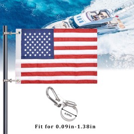 Universal Boat Flag Marine 12"x18" with 4 Boat Flag Pole Kits USA Flag with 50 Embroidered Stars