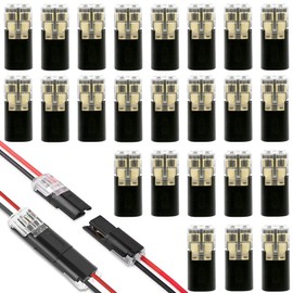 Terminal block CTRICALVER 2-pin branch connector Simple and high-speed wiring installation Branch wiring connection Thin line LED terminal block D2-transparent 24 pack