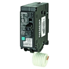 Siemens QA115AF 15-Amp, Single Pole, 120-volt, Plug On Type, Branch Feeder Style AFCI Breaker