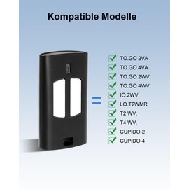 433 MHz Hand Transmitter Garage Door Opener x 2 Pieces, Remote Control Handheld Transmitter Compatible with TO.GO 2VA 4VA 2WV 4WV, Remote Control Remote Control Garage Door Rolling Code