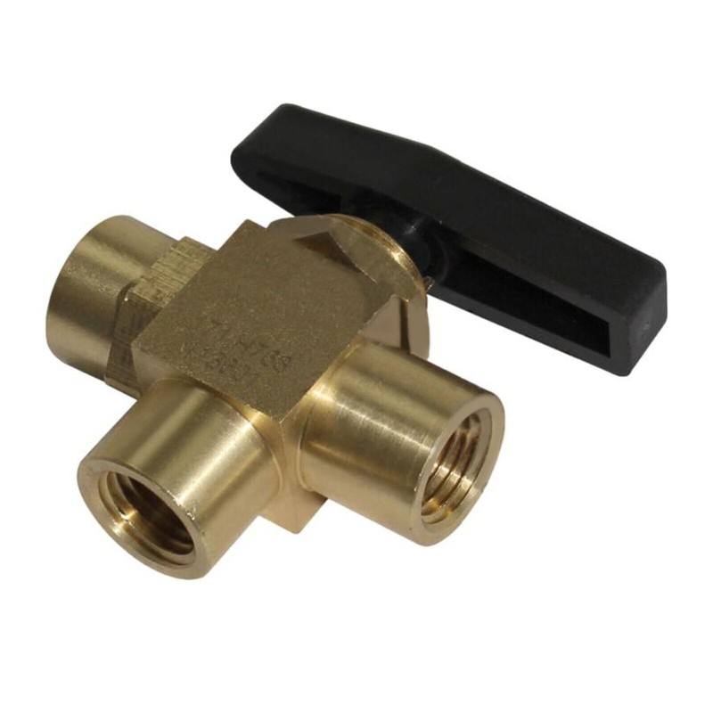 Hendrickson Vs-22535 - Surelok 3-Way Ball Valve - Manual, 1/4"