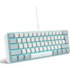 Snpurdiri 60% Wired Gaming Keyboard, RGB Backlit Mini Keyboard (Grey-White)