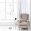 Simple Designs LF2000-SLV-LB 71.5" Traditional Floor Lamp with Adjustable Reading