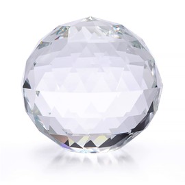 OwnMy 80MM Clear Crystal Suncatcher Ball Sparkle Crystal Suncatcher Prism Rainbow Makers Sphere, Faceted Glass Globe Sphere Paperweight Window Sun Catcher Gazing Ball for Garden Decor