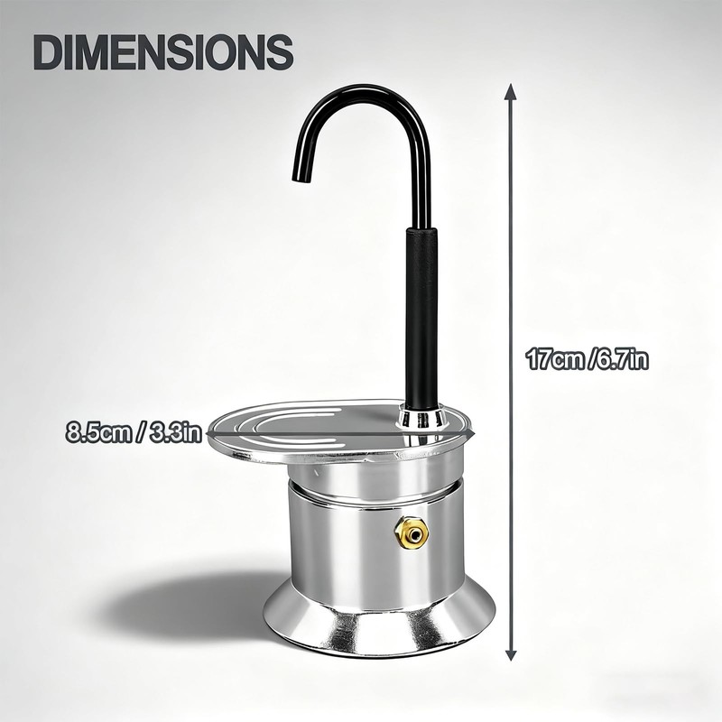 WINXYMIN 50ml Mini Aluminum Moka Pot - Single Tube Espresso