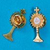 6Pcs First Communion Lapel Pins Gold Catholic Chalice Badge Gifts