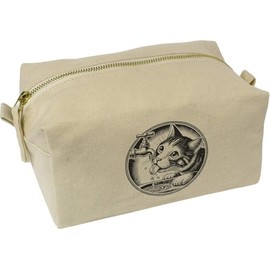 'Cat Drinking from Tap' Canvas Wash Bag/Makeup Case (CS00043141)