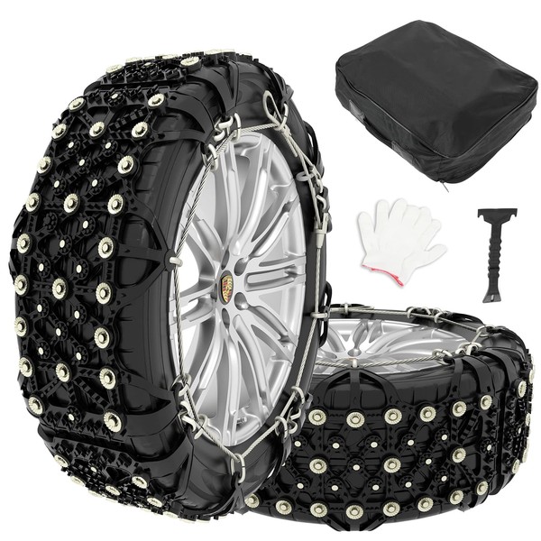 GDSMOTU Snow Chains For SUV Car Pickup Trucks Universal Snow