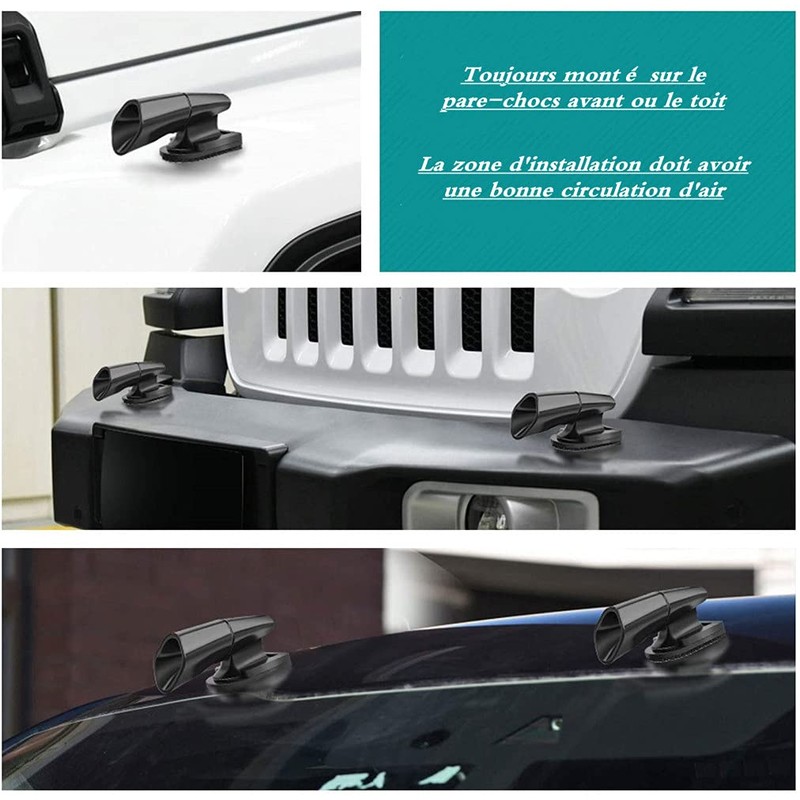 LATRAT 4 Pcs Deer Whistle Animal Warning Car Motorcycle Black