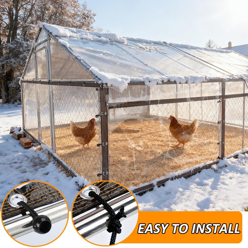 6.6 x 10FT Waterproof Chicken Coop Cover for Winter, Durable