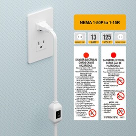 On Off Switch Extension Cord [2-Feet], 2-Prong/2 Outlet Polarized Extension Cord with Switch 12A/125V for Your Chargers/Lamp/Power Adapters etc, 16AWG Cord