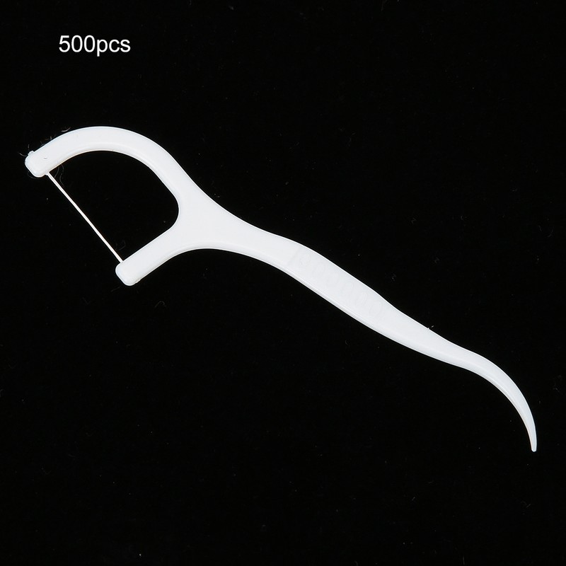 500pcs Disposable Dental Floss Stick Teeth Stain Removal Floss Oral