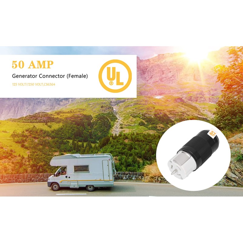 S7 50 Amp Generator Plug,50 Amp Generator Connector (Female),125 Volt//250