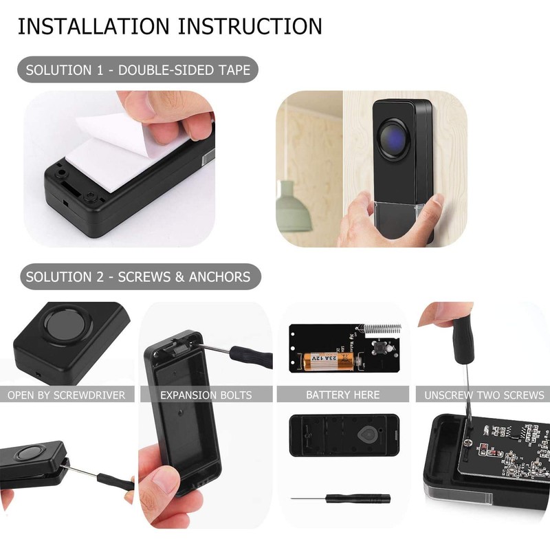 Doorbell Wireless Chime Kit with 2 Door Bells and 2