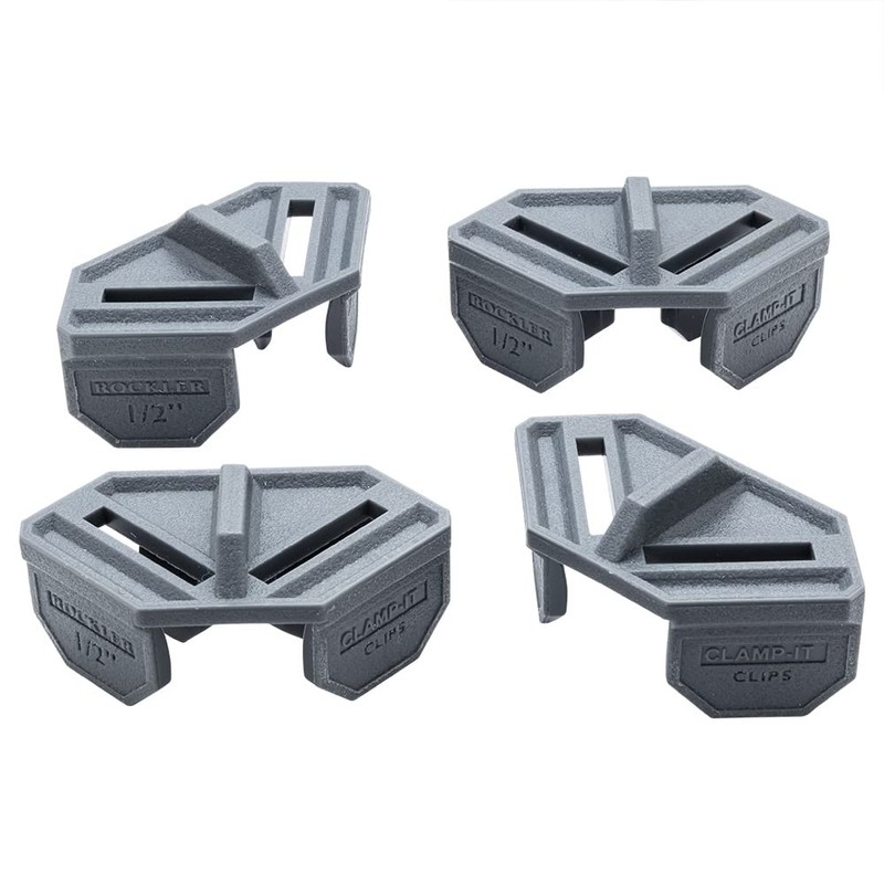 1/2'' Rockler Clamp It Clips (4 Pack, Dark Gray) -