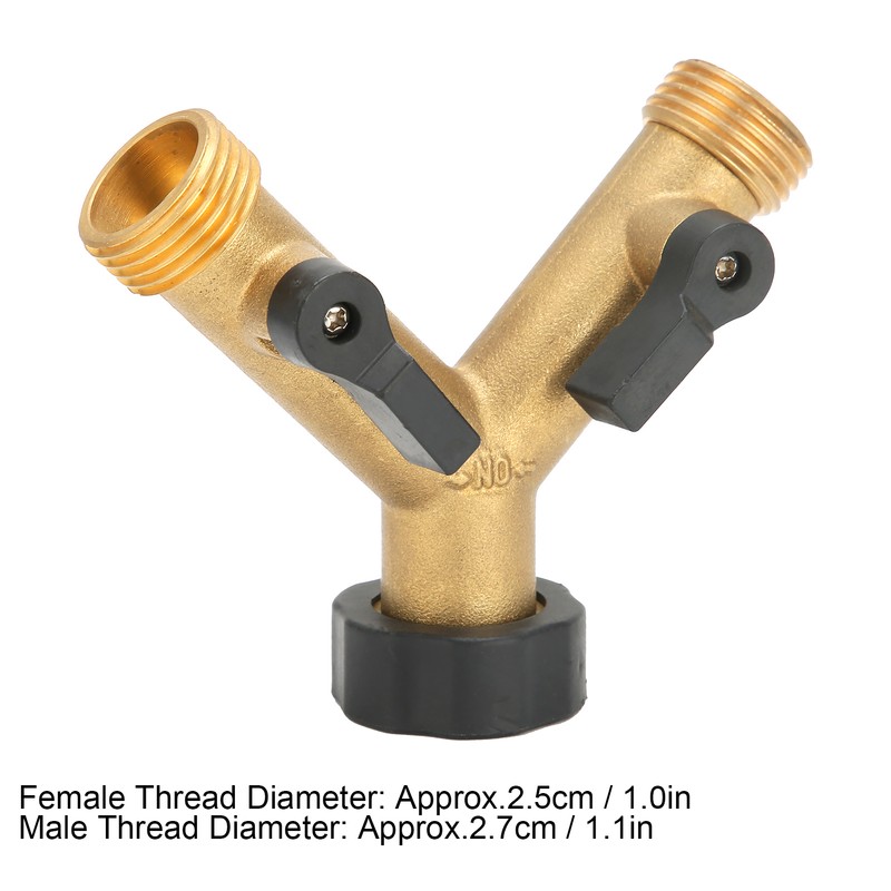 G3/4 Female Thread Connector Brass Ball Valve Hose 3‑Way Connector