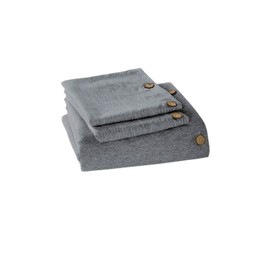 MUKKA King Duvet Cover Set Medium Grey Heather , 3 Piece Button Bedding Set Simple Style,Gray Ultra Soft Breathable & Easy Care Brushed Microfiber