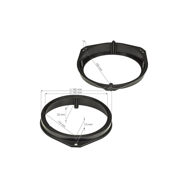 tomzz Audio 2839-009 Speaker Rings Adapter Brackets Compatible with Opel