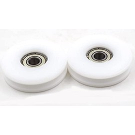 feedal 2pcs 46mm U Groove Nylon Ball Bearing Guide Pulley Wheel Casters for Lifting 6 8.10mm Rope 608zz Bearing Pulley Wheels
