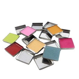 Lurrose 56pcs Empty Square Metal Pans for DIY Eyeshadow Palette Magnetic Makeup Palette