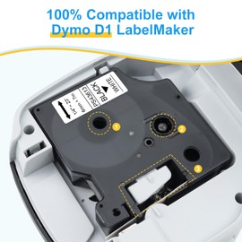 Pristar Compatible with D1 Label Tape 6 mm x 7 m Replacement for Dynmo 43613 Label Tape Black on White, Compatible with Dynmo LabelManager 160 210D 260P 280 360D 420P 500TS 640CB Labelling Device