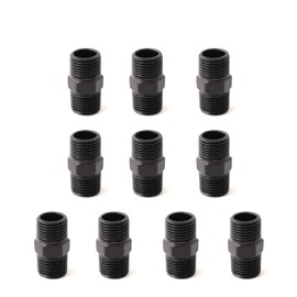 1/2" Black Hex Steel Threaded Pipe Nipple, Home TZH 10 Pack 1/2” Threaded Pipe Nipples for Steam-punk Vintage Shelf Bracket DIY Plumbing Pipe Decor Furniture（10, Black 1/2")