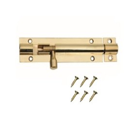 Barrel Bolt Lock Crank Sliding Door Gate Bathroom,Toilet, Gate, Cupboards & Cabinets Bolts 75mm Brass Door Latch with Screws, Ideal Door Locks for Internal & External.