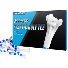 CHAMPKEY Premium 3-Prongs Golf Tees 70mm/83mm Two Improve Swing Accuracy - Low Friction and Resistance Golf Plastic Tees (50, 70mm)