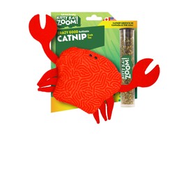 KITTY KA-ZOOM ZOOMIE Crab - Refillable Catnip Toy + Catnip | High Potency Hand Harvested Fresh | Soft Plush for Engaging Play