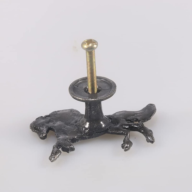 LLHDKF 6 Pcs Horse Shape Knob Door Handle Cabinet Drawer