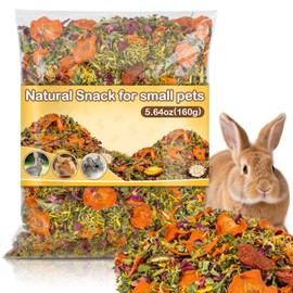 Sukh Natural Botanical Rabbit Treats - 160g Guinea Pig Treats Healthy Natural Mixed Freeze Dried Vegetable,Flowers & Fruit Hamster Treat for Bunny,Guinea Pig,Hamster,Chinchilla,Gerbil