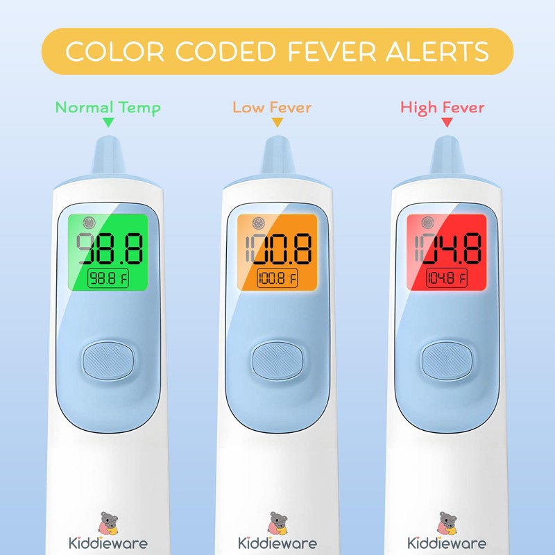 Kiddieware Ear and Forehead Baby Thermometer for Infants to Adults