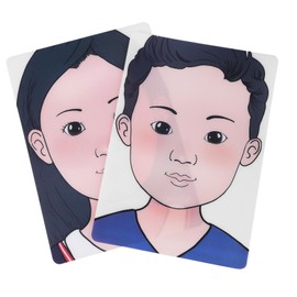 PACKOVE Reusable Face Paint Practice Board for Boys Lightweight Plastic Facial Makeup Template with Realistic Human Face Prints Washable Portable for Makeup Training