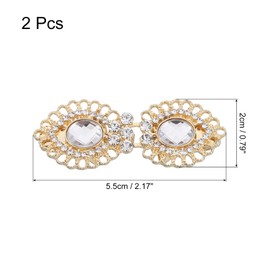 sourcing map 2pcs Vintage Sweater Clips, Cape Cloak Clasp Retro Cardigan Clips Shawl Collar Clasp Dress Shirt Brooch Clip for Women (Gold, 2.17" x 0.79")