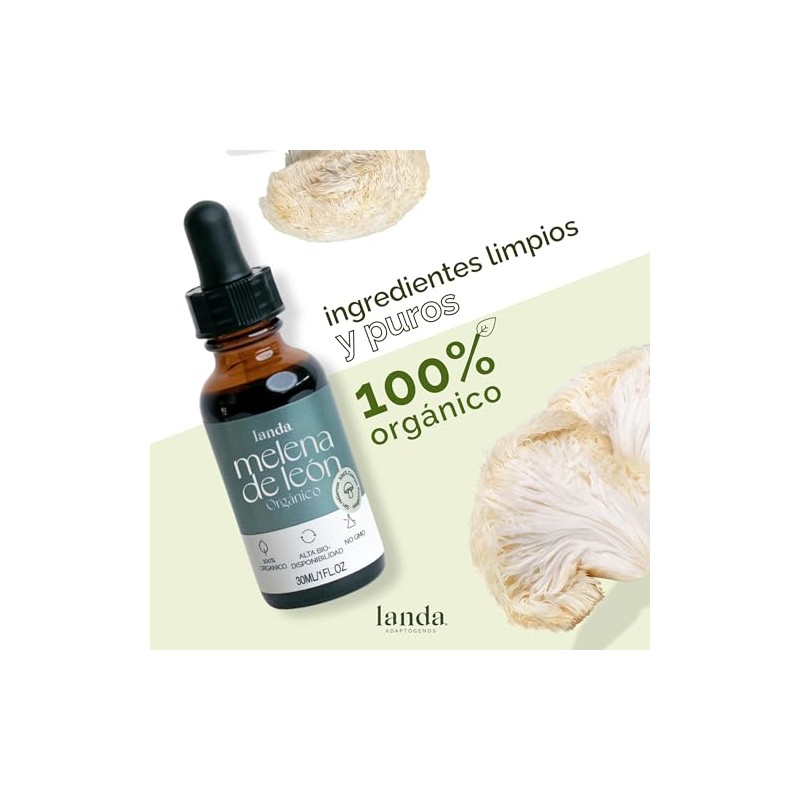 LANDA Extracto Liquido de Hongo Melena de León 30 ml