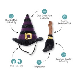 Fringe Studio Wear & Play Plush Dog Toy, IF The Broom FITS, 2 Piece Set, PetShop Collection (638009)