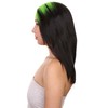 Mullet para Mujer, 19 Pulgadas, Color Verde Lima, Dos Tonos