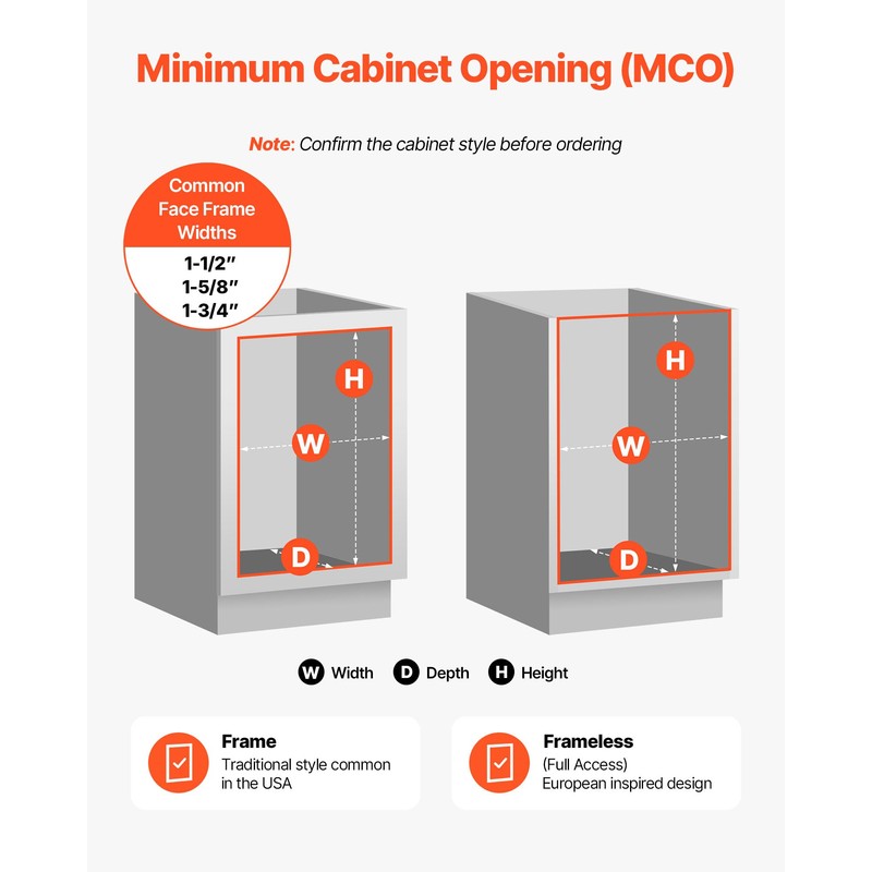 VEVOR Pullout Trash Can for Kitchen Cabinets, 27QTx2 Double Under