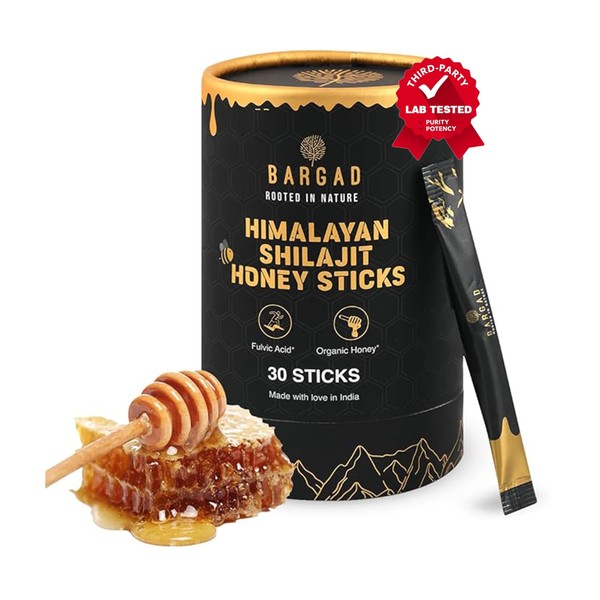 Bargad Himalayan Shilajit Honey Sticks with Saffron – 30 Count