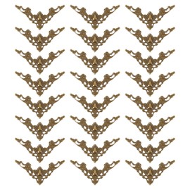 sourcing map Metal Corner Protector, Furniture Decorative Edge Cover, Album Corner Protectors Covers for Box Wooden Case Table Desk, 24 Pcs, Bronze