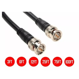 Unbranded 3FT - 100FT BNC Male to Male RG59 Coaxial Cable Video CCTV Security Camera Lot - 50Ft (50 Feet)