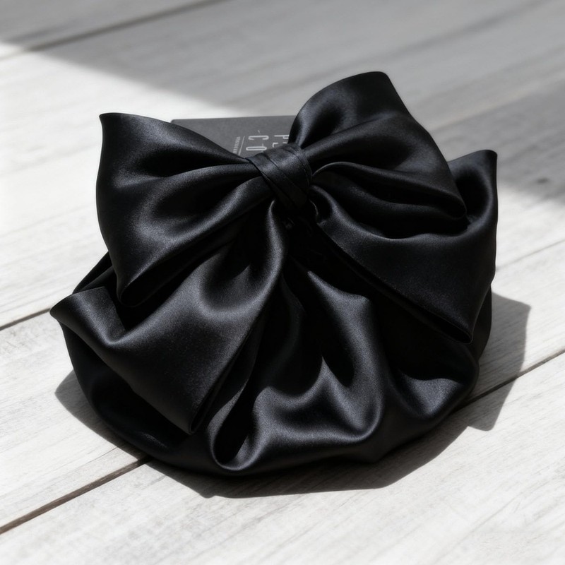 BRIIKPP Black Chignon Net Barrette (Net Included), Bun Net, Hair