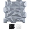 Art3d PVC 3D Diamond Wall Panel Jagged Matching-Matt Silver, for Residential and Commercial Interior Decor