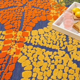 Nourison Aloha Indoor/Outdoor Blue Multicolor 3'6" x 5'6" Area -Rug, Easy -Cleaning, Non Shedding, Bed Room, Living Room, Dining Room, Backyard, Deck, Patio (4x6)