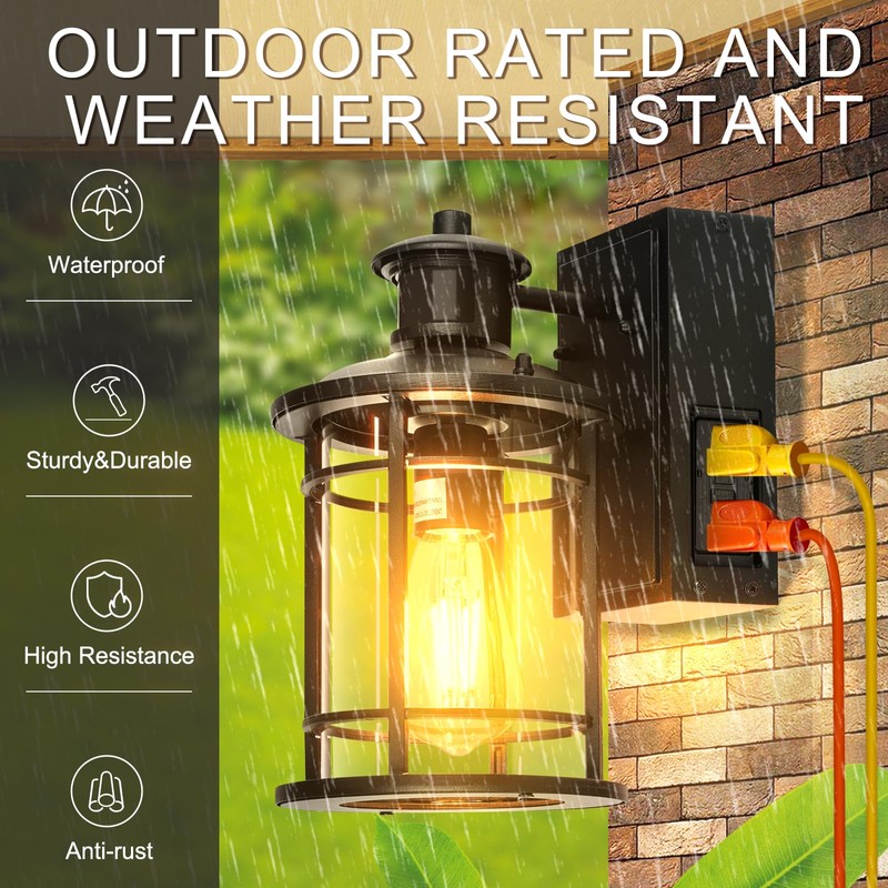 Outdoor Wall Light Fixtures, Dusk to Dawn Motion Sensor Outdoor