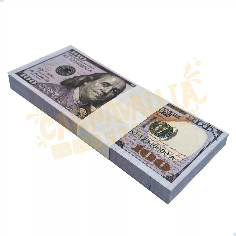 100 Billetes Juguete Dinero Didácticos Dólar Papel Utilería
