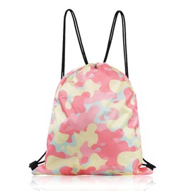 Girls Swimming Bag, Waterproof Swim Bag Kids Swimming Bag Girls Drawstring Bag Dry-Wet Separation Beach Backpack Sports Gym PE Beach Bag for Girls (Pink)